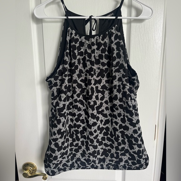 Express Black and Gray Backless Sleeveless Tank Top - Picture 1 of 2
